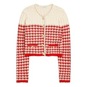 J. Crew Textured Crochet Lady Jacket Moroccan Sand Red NWT Size Small